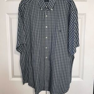 Ralph Lauren Men's XL Blue Check Seersucker Polo Shirt Short Sleeve
